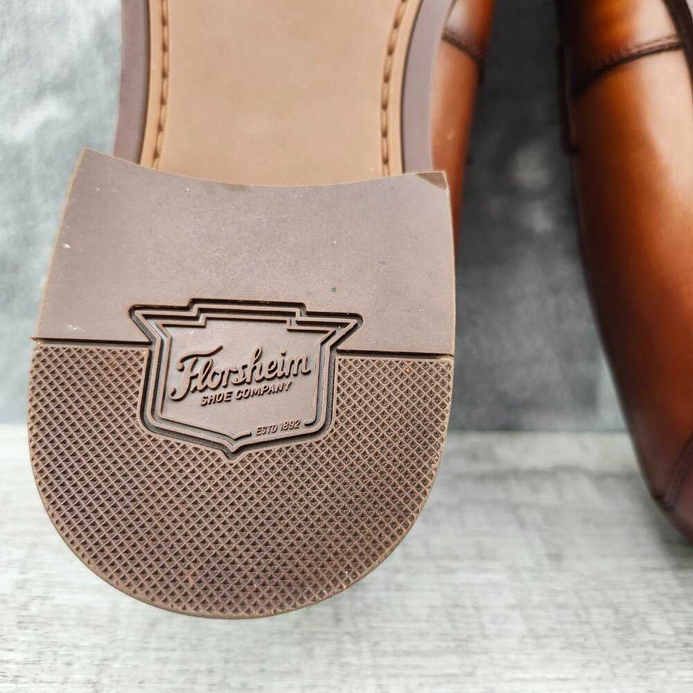 Florsheim Rucci Moc Toe Penny Loafer Men Size 7.5M Cognac - Picture 14 of 16